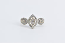 Load image into Gallery viewer, 10K Diamond Marquise Halo Vintage Statement Ring Yellow Gold