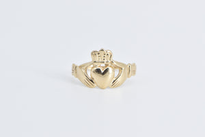 14K Claddagh Celtic Loyalty Symbol Promise Ring Yellow Gold