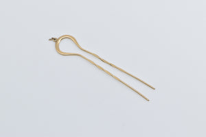 14K Victorian Ornate Twist Design Hair Pin Yellow Gold