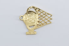 Load image into Gallery viewer, 14K Basketball Basket Hoop Dunk Sports Charm/Pendant Yellow Gold