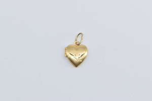 14K Heart Love Symbol Picture Photo Locket Charm/Pendant Yellow Gold