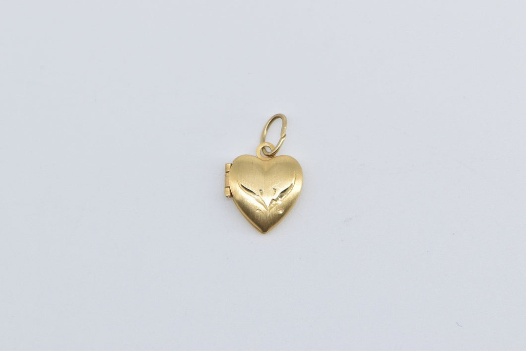 14K Heart Love Symbol Picture Photo Locket Charm/Pendant Yellow Gold