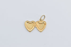 14K Heart Love Symbol Picture Photo Locket Charm/Pendant Yellow Gold