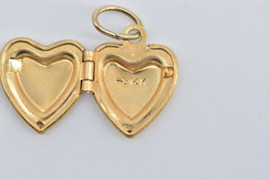 14K Heart Love Symbol Picture Photo Locket Charm/Pendant Yellow Gold