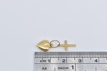 Load image into Gallery viewer, 14K Heart Cross Christian Faith Symbol Charm/Pendant Yellow Gold