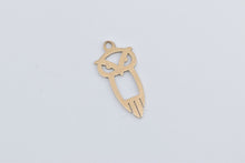 Load image into Gallery viewer, 14K Owl Cut Out Wisdom Symbol Animal Bird Charm/Pendant Yellow Gold