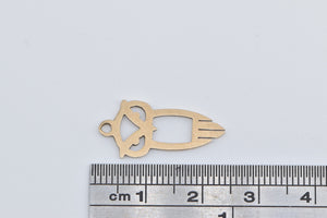 14K Owl Cut Out Wisdom Symbol Animal Bird Charm/Pendant Yellow Gold