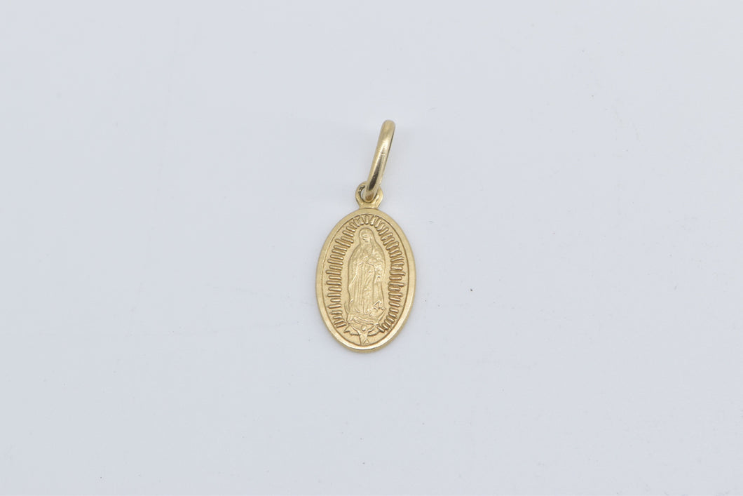 14K Virgin Mary Mother Of God Christian Religious Charm/Pendant Yellow Gold