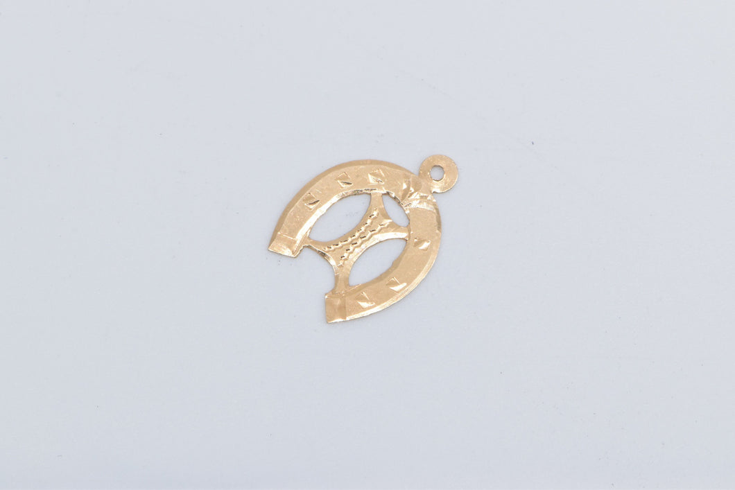 14K Horse Shoe Good Luck Lucky Symbol Charm/Pendant Yellow Gold