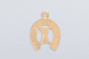 14K Horse Shoe Good Luck Lucky Symbol Charm/Pendant Yellow Gold