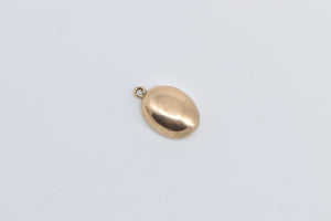 14K Puffy Coffee Bean Roast Java Coffee Energy Charm/Pendant Yellow Gold