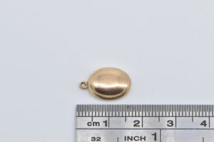 14K Puffy Coffee Bean Roast Java Coffee Energy Charm/Pendant Yellow Gold