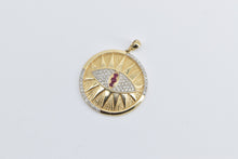 Load image into Gallery viewer, 14K Diamond Ruby Evil Eye Nazar Protection Charm/Pendant Yellow Gold