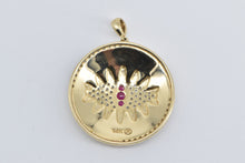 Load image into Gallery viewer, 14K Diamond Ruby Evil Eye Nazar Protection Charm/Pendant Yellow Gold