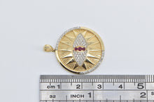 Load image into Gallery viewer, 14K Diamond Ruby Evil Eye Nazar Protection Charm/Pendant Yellow Gold