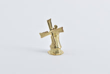 Load image into Gallery viewer, 14K 3D Articulated Windmill Dutch Motif Spinning Charm/Pendant Yellow Gold