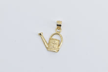 Load image into Gallery viewer, 14K Watering Can Gardening Motif Green Thumb Charm/Pendant Yellow Gold