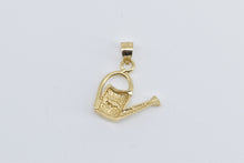 Load image into Gallery viewer, 14K Watering Can Gardening Motif Green Thumb Charm/Pendant Yellow Gold