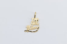 Load image into Gallery viewer, 14K I Love You Mom Heart Love Message Charm/Pendant Yellow Gold