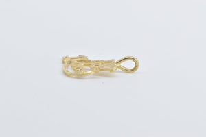14K I Love You Mom Heart Love Message Charm/Pendant Yellow Gold