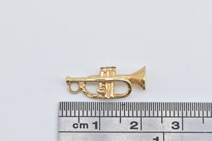 14K Trumpet Musical Instrument Band Jazz Charm/Pendant Yellow Gold