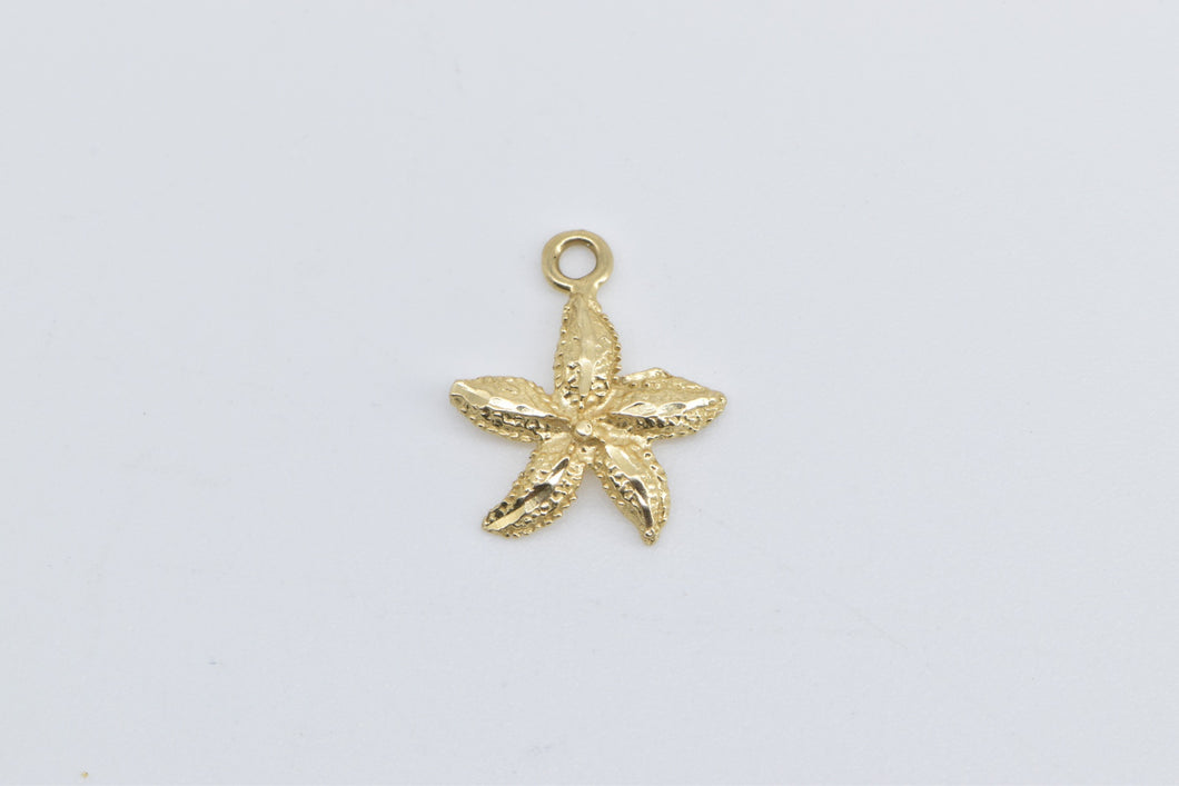 14K Star Fish Sea Star Ocean Beach Motif Charm/Pendant Yellow Gold