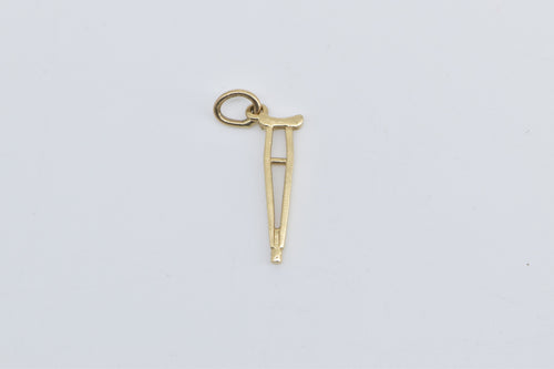 14K Crutch Leg Foot Doctor Medicine Nurse Charm/Pendant Yellow Gold