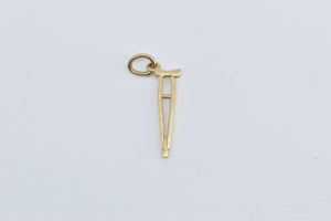 14K Crutch Leg Foot Doctor Medicine Nurse Charm/Pendant Yellow Gold