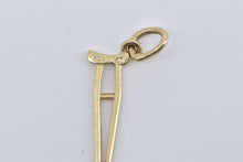 Load image into Gallery viewer, 14K Crutch Leg Foot Doctor Medicine Nurse Charm/Pendant Yellow Gold