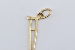 14K Crutch Leg Foot Doctor Medicine Nurse Charm/Pendant Yellow Gold