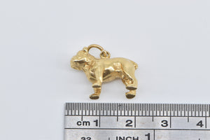 14K 3D English Bulldog Dog Puppy Pet Animal Charm/Pendant Yellow Gold