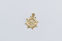 Load image into Gallery viewer, 14K Ships Wheel Nautical Ship Captain Sail Boat Charm/Pendant Yellow Gold