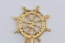 Load image into Gallery viewer, 14K Ships Wheel Nautical Ship Captain Sail Boat Charm/Pendant Yellow Gold