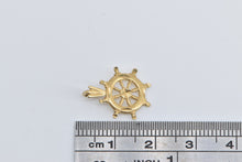 Load image into Gallery viewer, 14K Ships Wheel Nautical Ship Captain Sail Boat Charm/Pendant Yellow Gold