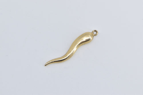 14K Italian Horn Traditional Protection Symbol Charm/Pendant Yellow Gold