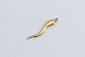 14K Italian Horn Traditional Protection Symbol Charm/Pendant Yellow Gold