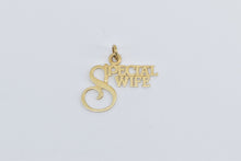 Load image into Gallery viewer, 14K Special Wife Word Cut Out Symbol Charm/Pendant Yellow Gold