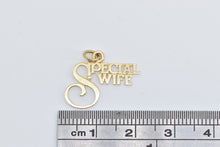 Load image into Gallery viewer, 14K Special Wife Word Cut Out Symbol Charm/Pendant Yellow Gold