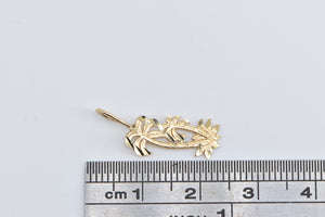 14K Palm Tree Beach Tropical Motif Ocean Charm/Pendant Yellow Gold