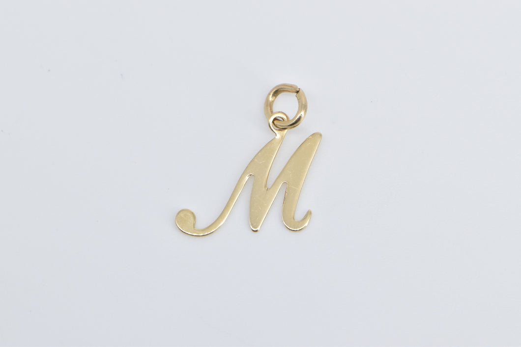 14K M Letter Monogram Name Initial Charm/Pendant Yellow Gold