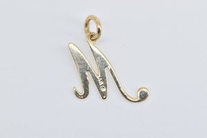 14K M Letter Monogram Name Initial Charm/Pendant Yellow Gold