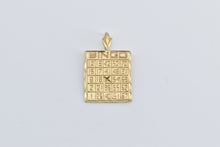 Load image into Gallery viewer, 14K Bingo Card Vintage Classic Game Charm/Pendant Yellow Gold