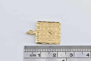 14K Bingo Card Vintage Classic Game Charm/Pendant Yellow Gold