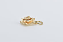 Load image into Gallery viewer, 14K 3D Diamond Rose Flower Romantic Floral Charm/Pendant Yellow Gold