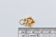 Load image into Gallery viewer, 14K 3D Diamond Rose Flower Romantic Floral Charm/Pendant Yellow Gold