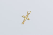 Load image into Gallery viewer, 14K Textured Cross Christian Faith Symbol Charm/Pendant Yellow Gold