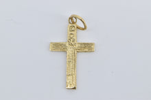 Load image into Gallery viewer, 14K Textured Cross Christian Faith Symbol Charm/Pendant Yellow Gold