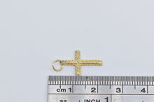 Load image into Gallery viewer, 14K Textured Cross Christian Faith Symbol Charm/Pendant Yellow Gold