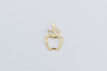 Load image into Gallery viewer, 14K Apple Diamond Cut Teacher Symbol Fruit Charm/Pendant Yellow Gold