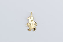 Load image into Gallery viewer, 14K Diamond Cut Penguin Arctic Zoo Animal Charm/Pendant Yellow Gold